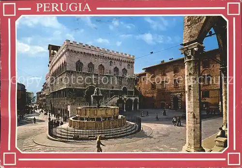 Perugia Umbria Palazzo Comunale Fontana Maggiore Rathaus Brunnen Kat. Perugia