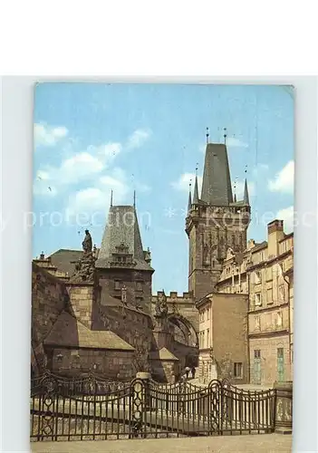 Praha Prahy Prague Kleinseitner Brueckentuerme / Praha /