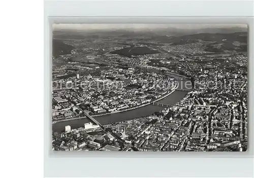 Basel BS Fliegeraufnahme Rheinpartie Kat. Basel