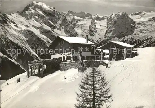 Trafoi Suedtirol Furkelhuette mit Ortlergruppe Kat. Stilfs