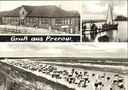 Prerow Ostseebad Strand Anlegestelle Gasthaus Kat. Darss