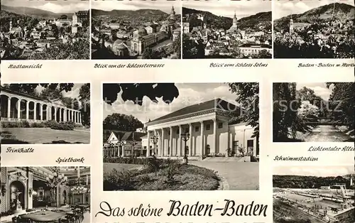Baden Baden Schlossterrasse Trinkhalle Spielbank  Kat. Baden Baden