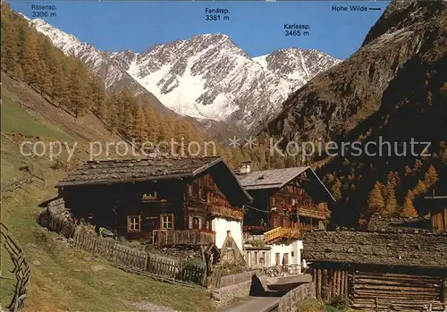 Schnalstal Gasthaus Jaegerrast Vorderkasse  Kat. Bozen Dolomiten