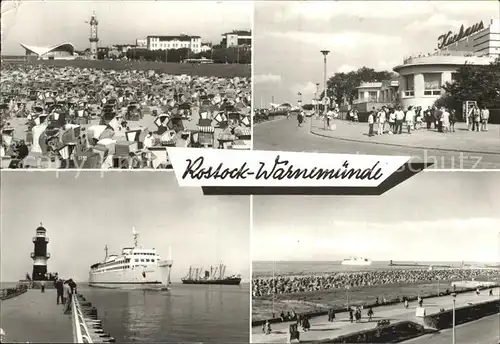 Rostock Warnemuende Leuchtturm Gaststaette Teepott HO Gaststaette Kurhaus Promenade Strand Kat. Rostock