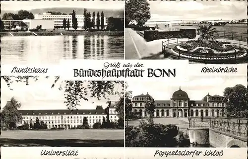 Bonn Rhein Bundeshaus Rheinbruecke Universitaet Poppelsdorfer Schloss Kat. Bonn