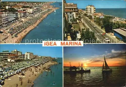 Igea Marina Strand Promenade Sonnenuntergang Kat. Bellaria Igea Marina