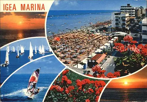 Igea Marina Strand Segelregatta Sonnenuntergang Kat. Bellaria Igea Marina