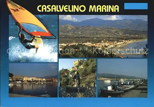 Marina di Casalvelino Salerno Panorama Windsurfing Hafenpartie