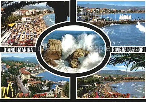 Diano Marina La spiaggia Scorcio panoramico Lido S Anna Zona Grandi Alberghi Mareggiata Kat. Italien