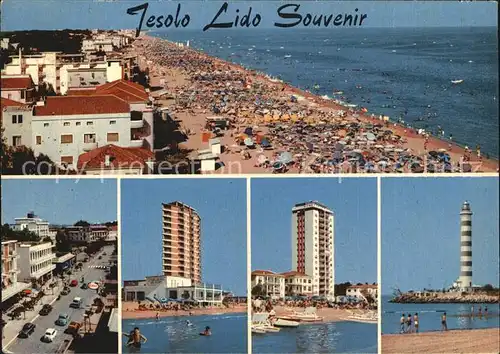 Lido di Jesolo Strand Strassenpartie Hotels Leuchtturm Kat. Italien