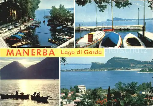 Manerba Lago di Garda Hafenpartie Fischerboote Panorama Kat. Brescia