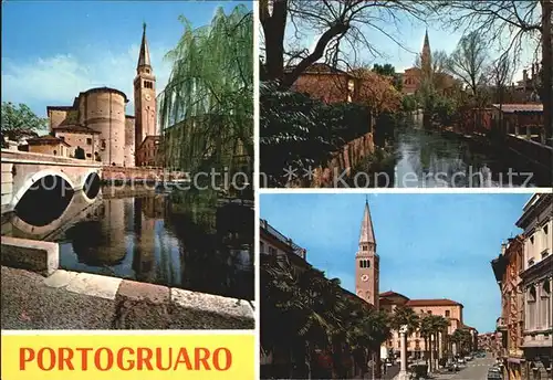 Portogruaro Kirche Bruecke Strassenpartie Kat. Portogruaro