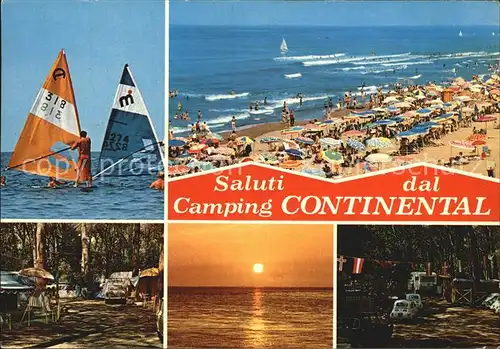 Marina di Castagneto Donoratico Surfer Strand Continental Camping Sonnenuntergang Kat. Italien