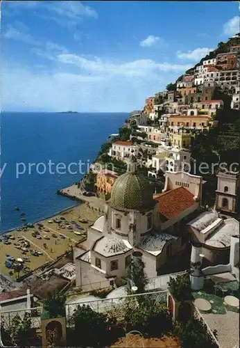 Positano Salerno Chiesa dell Assunta e panorama Kat. Salerno