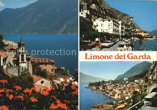 Limone sul Garda Kirche Gardasee Uferstrasse Teilansicht Kat. 