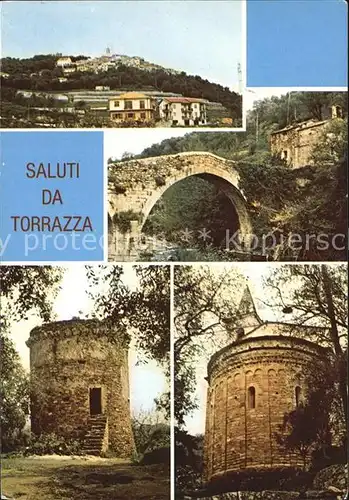 Torrazza Steinbruecke und Tuerme / Italien /