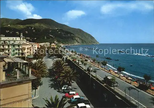 Moneglia Liguria Viale delle Palme mit Strand Kat. Moneglia Genua