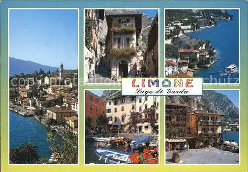 Limone sul Garda Fliegeraufnahme Hafen Ortspartie Kat. 