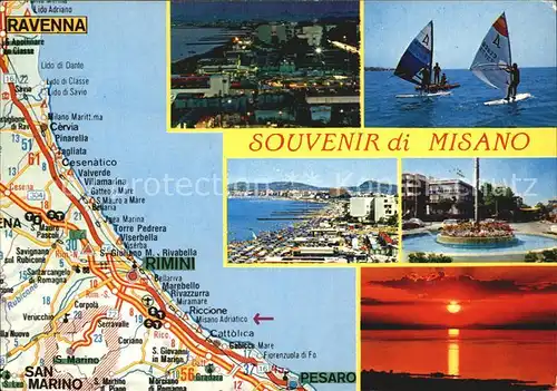 Misano Adriatico Strand Serven Landkarte Kat. Italien