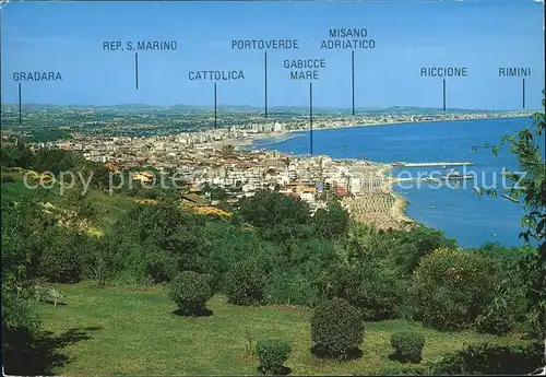 Gabicce Mare Panorama sull Adriatico Kat. Italien
