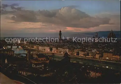 Firenze Toscana Fliegeraufnahme bei Sonnenuntergang Kat. Firenze