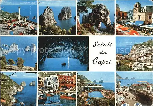 Capri Blaue Grotte Hafen Kat. Golfo di Napoli