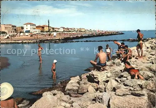 Viserba Strandpartie mit Anglern Kat. Rimini