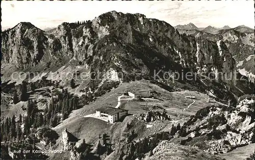Kampenwand Chiemgau Berggasthof mit Bergstation Scheibenwand und Wendelstein Kat. Aschau i.Chiemgau
