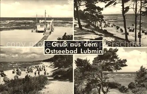 Lubmin Ostseebad Strandpartien Strandhaeuschen Meerblick Kat. Lubmin