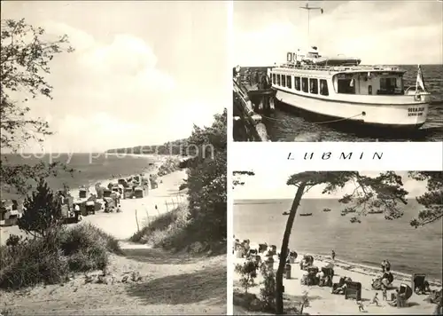 Lubmin Ostseebad Strandpartie Bootsanlegestelle Fahrgastschiff Kat. Lubmin