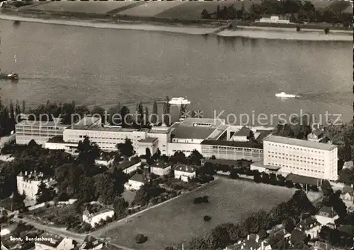 Bonn Rhein Bundeshaus Fliegeraufnahme Kat. Bonn