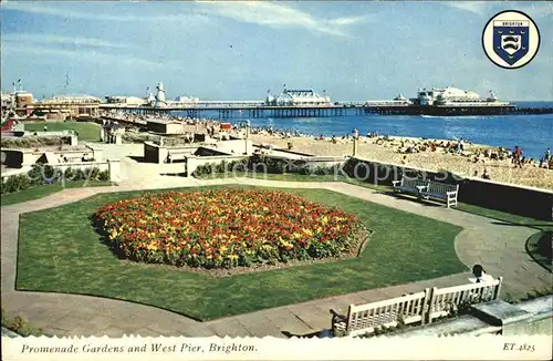 Brighton East Sussex Promnade Gardens and West Pier Kat. 