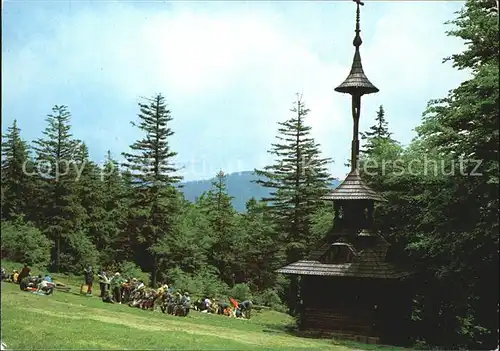 Pustevny Pustewny Starobyla zvonicka Radhostske Beskydy Radhost Alter Glockenturm
