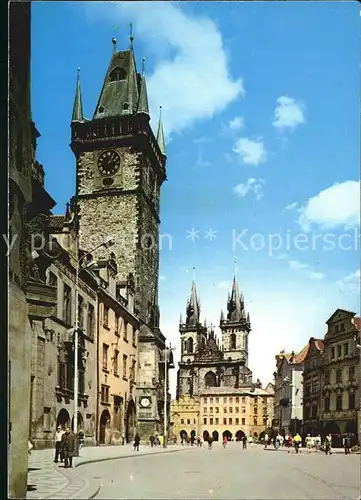 Praha Prahy Prague Staromestska radnice a Tynsky chram Altstaedter Rathaus Teynkirche Kat. Praha