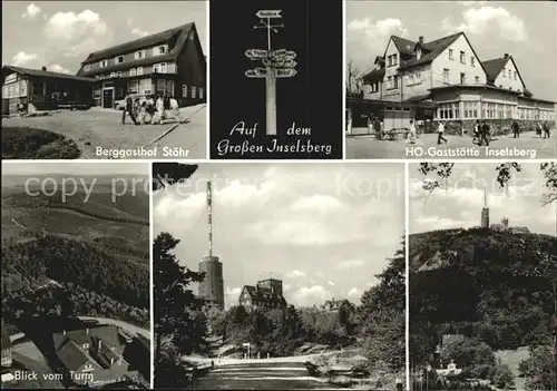 Grosser Inselsberg Berggasthof Stoehr HO Gaststaette Sendeturm Kat. Brotterode