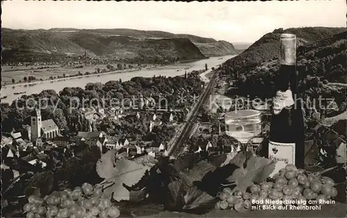 Bad Niederbreisig Panorama Blick auf Rheinbrohl Weintrauben Weinanbaugebiet Kat. Bad Breisig