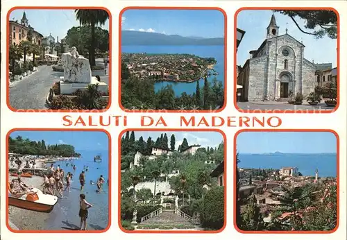 Maderno Lago di Garda Kirche Strand Gesamtansicht Kat. Italien