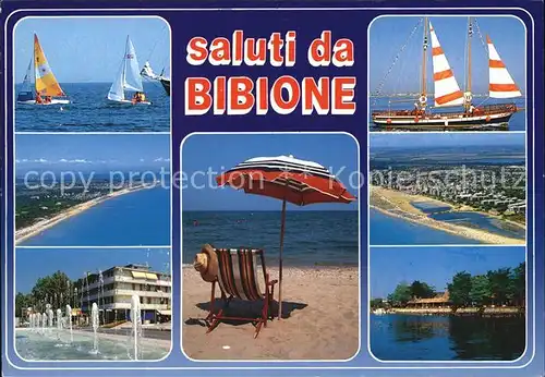 Bibione Fliegeraufnahme Strand Segelboote 