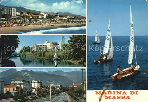 Marina di Massa Promenade Segelboote Strand  Kat. Massa