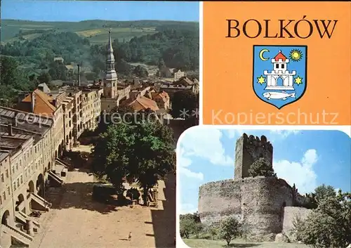 Bolkow Podcieniowe kamieniczki Zamek piastowski Kat. Polen