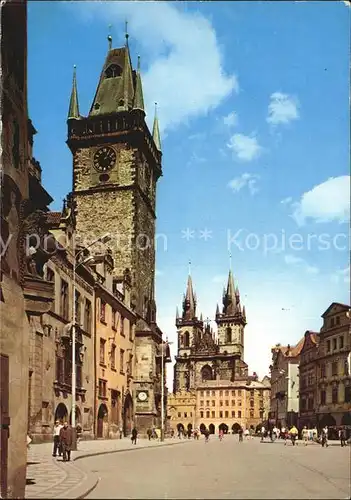 Praha Prahy Prague Staromestska radnice a Tynsky chram Kat. Praha