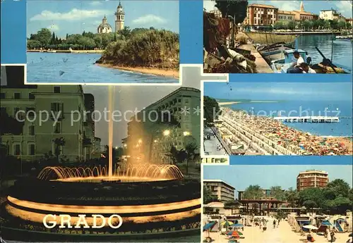 Grado Kirche Hafen Strand Wasserspiele Kat. Italien