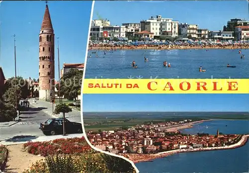 Caorle Venezia Turm Strand Fliegeraufnahme Kat. Italien
