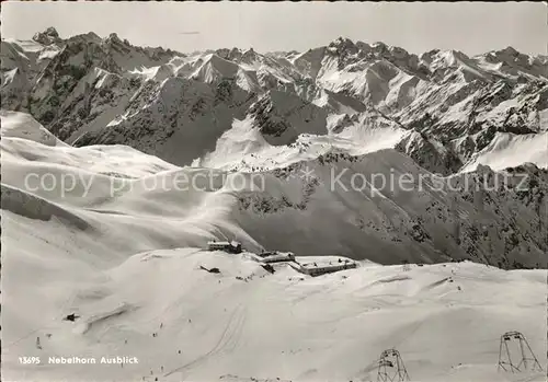 Nebelhorn Berghotel Hoefatsblick Alpenpanorama Fliegeraufnahme Kat. Oberstdorf