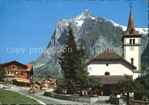 Grindelwald Kirchenpartie mit Wetterhorn Kat. Grindelwald