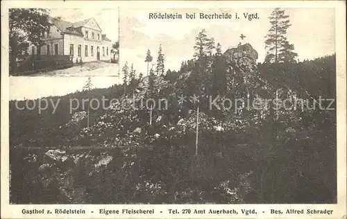 Beerheide Luftkurort Sommerfrische Gasthof Roedelstein Hochwald Kat. Falkenstein Vogtland