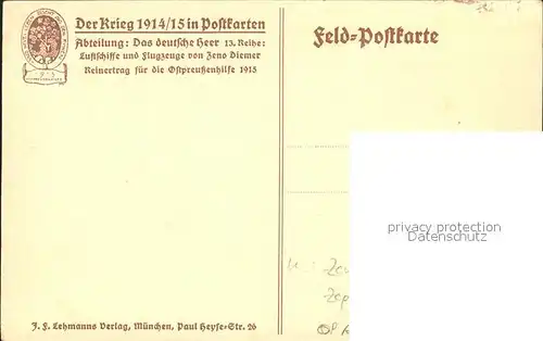 Zeppelin Zeppelin Schuette Lanz ueber den Masurischen Seen Serie der Krieg 1914/15 Das deutsche Heer Zeno Diemer / Flug /