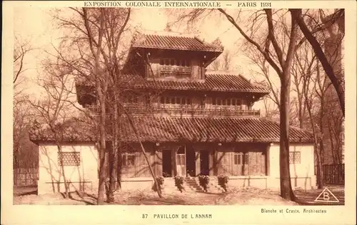 Exposition Coloniale Paris 1931 Pavillon de L  Annam  Kat. Expositions