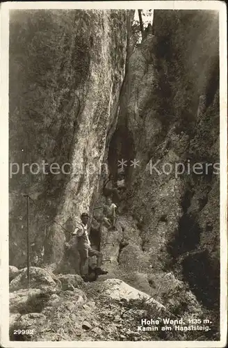 Bergsteigen Klettern Hohe Wand Kamin Hanslsteig / Sport /