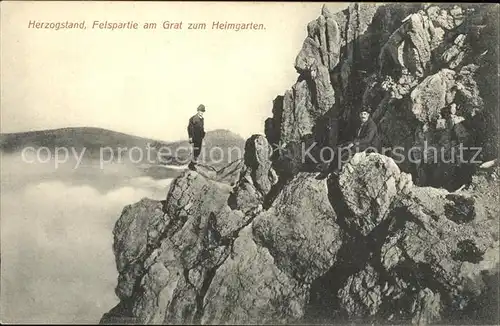 Bergsteigen Klettern Herzogstand Felspartie Grat Heimgarten  / Sport /